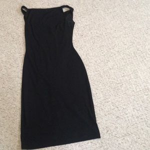 Black knit sheeth fitted dress